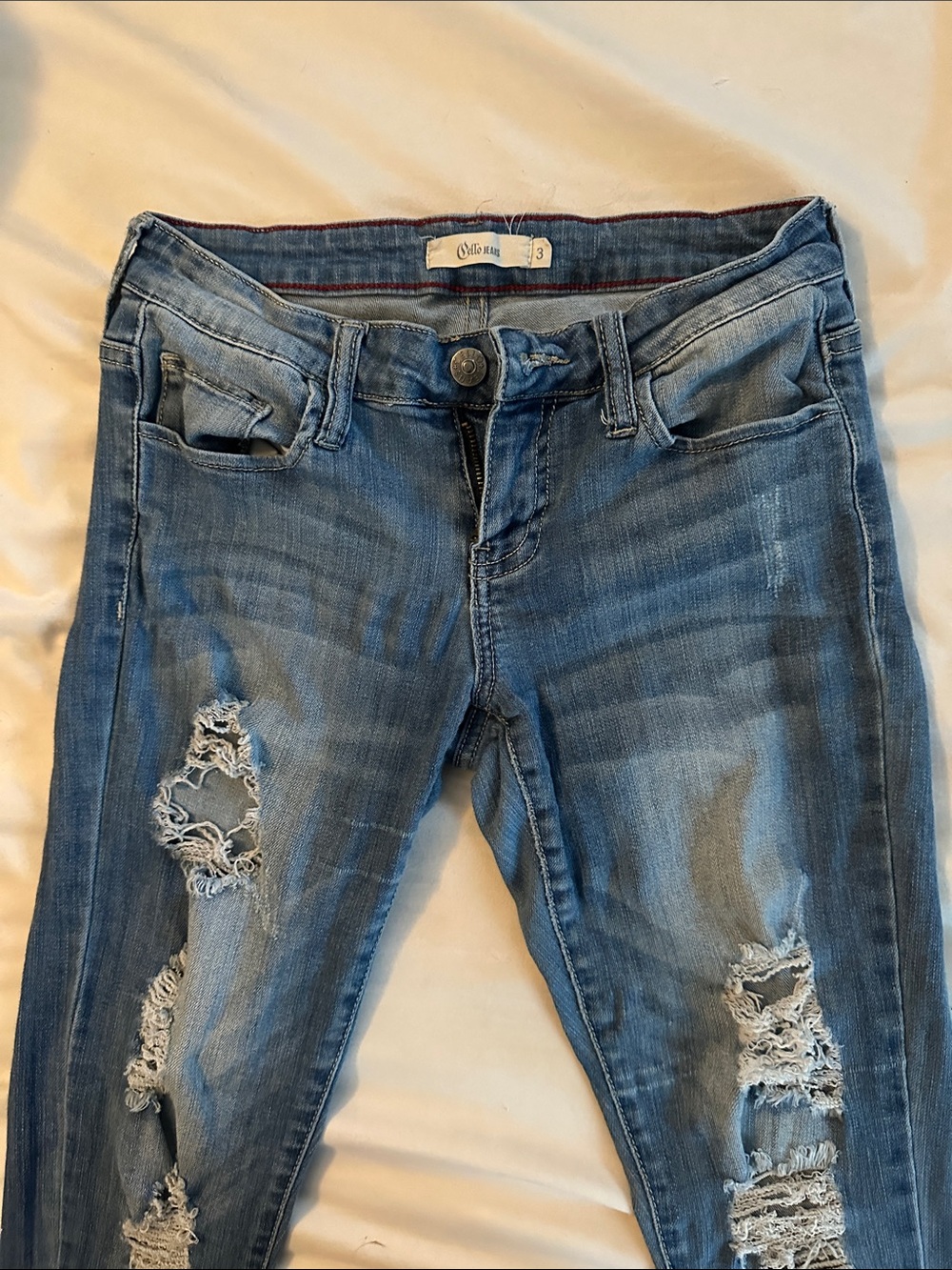 Cello Light Blue Distressed Skinny Jeans